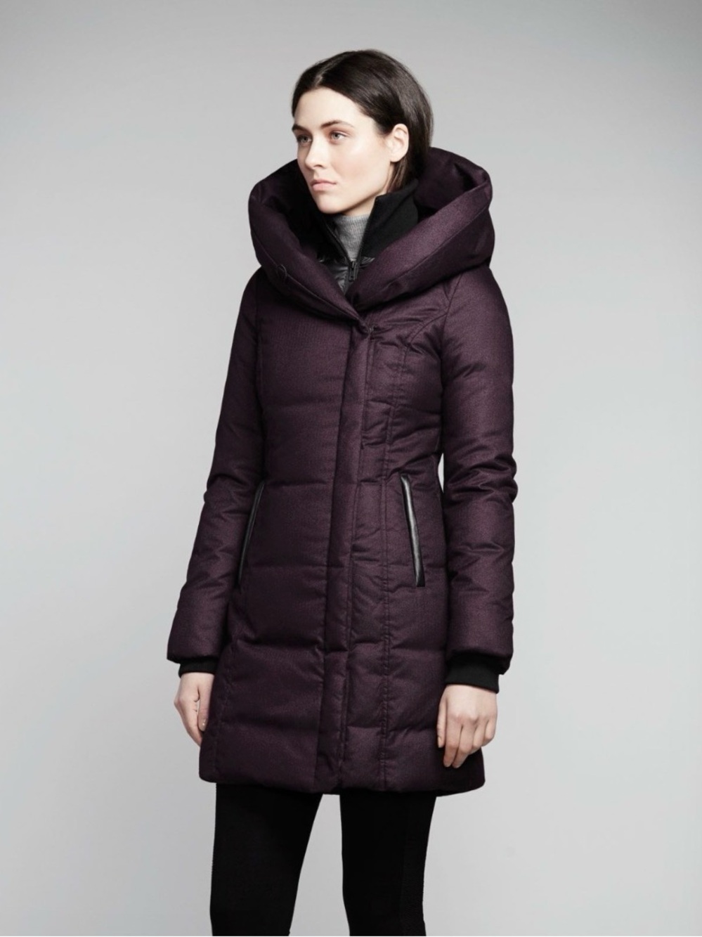Soia and Kyo Camyl Women’s Insulated Hooded Coat in Deep Plum